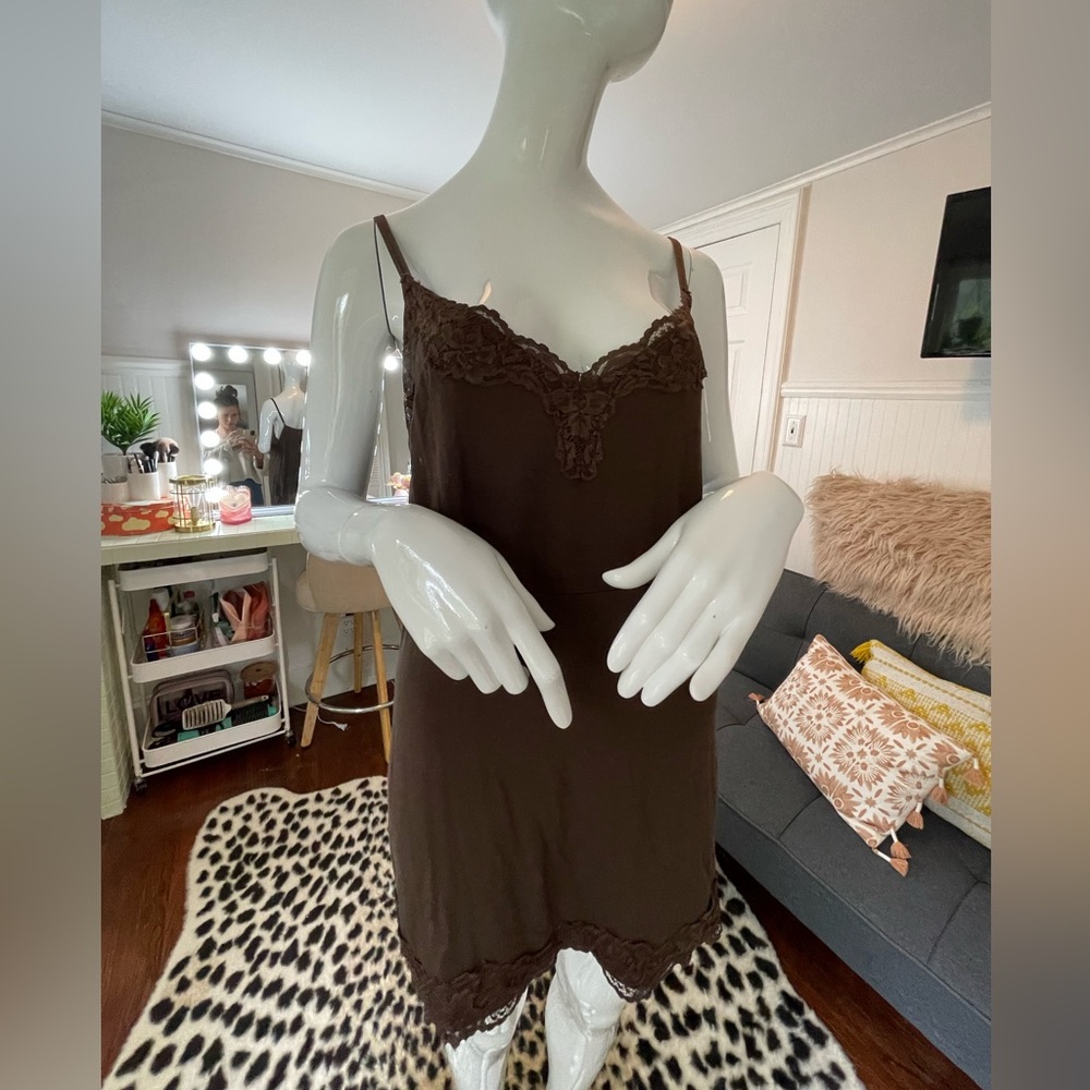 Brown Y2K Slip Dress